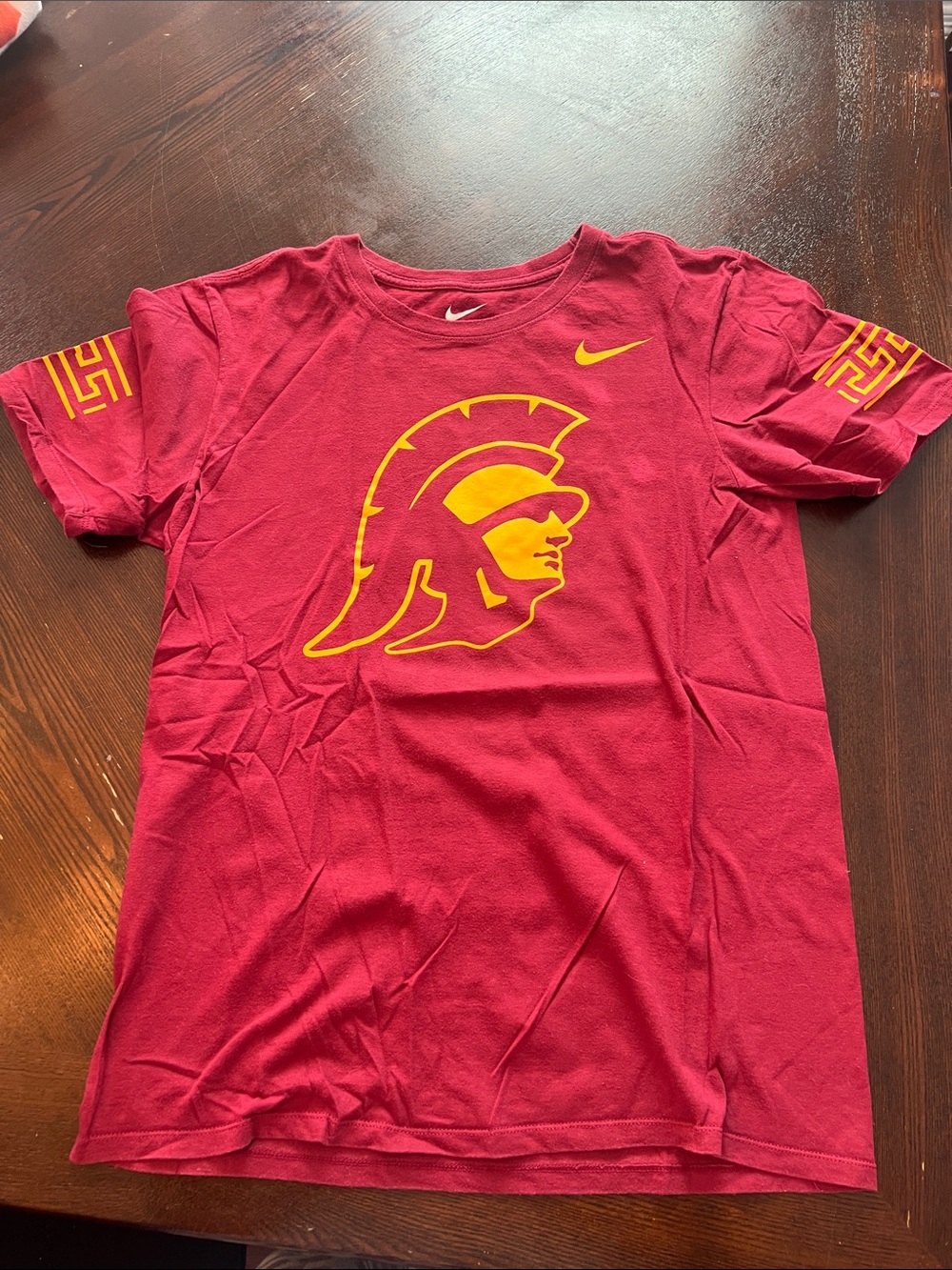 Nike Kids USC Trojans Garnet Short Sleeve Tee with Yellow Logo